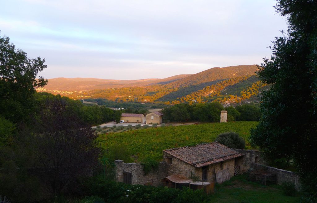 Evening light over the cave towards the East